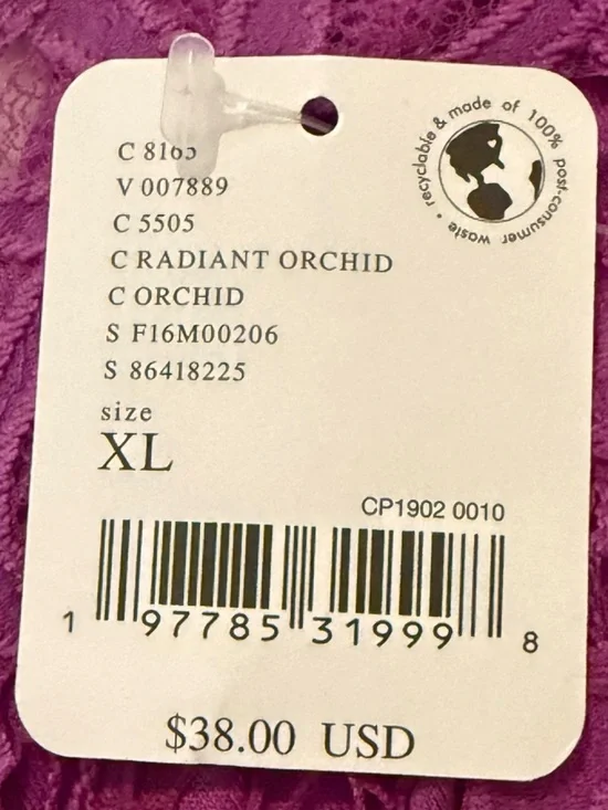 Free People Intimately FP One Radiant Orchid Lace Bralette XL NWT Boho Crochet - Picture 7 of 7